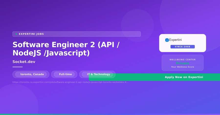 Software Engineer 2 (API /NodeJS /Javascript) at Socket.dev, toronto — Apply Now